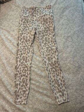 Victoria's Secret Beige and Cream Leopard-Print High-Waist Leggings